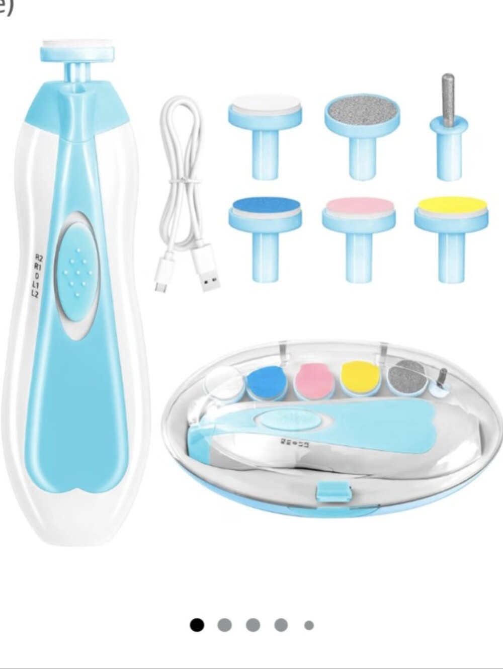 QUNLIONS | 6 in 1 rechargeable baby/adult manicure set